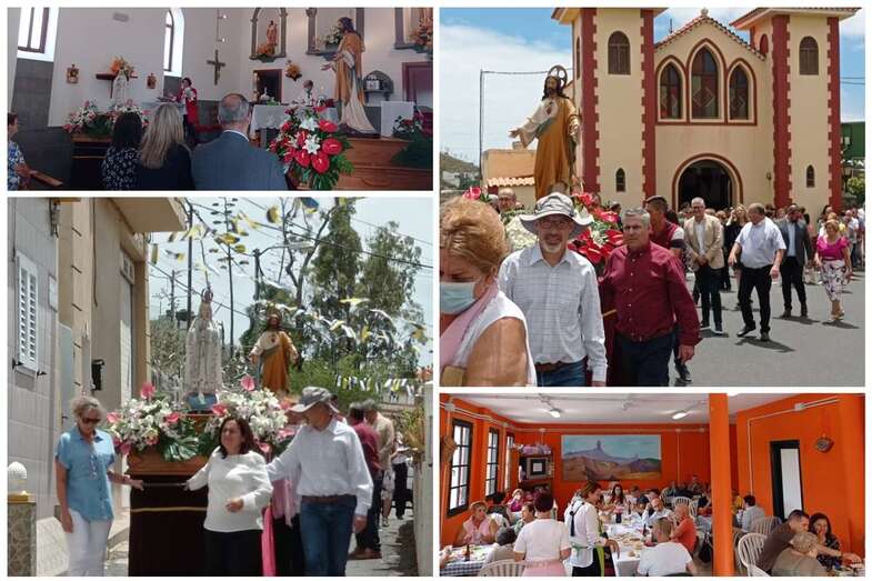 Momento de la procesión y del encuentro vecinal/TA.